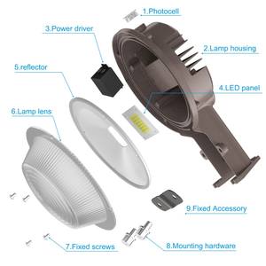 Applique murale LED en aluminium Barn Light 150W 80W 50W IP65 avec capteur de lumière, lampe de traversée pour jardin moderne, garage, cour extérieure - Product Image 3