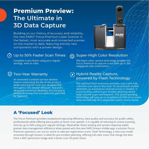 Último escáner láser 3D <span class=keywords><strong>terrestre</strong></span> FARO Focus Premium 350 de alto rendimiento para edificios de adquisición de datos 3D de acero - Product Image 6