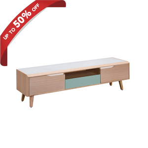 Solid Wood modern media console TV stand 3 drawers storage cabinet for living room