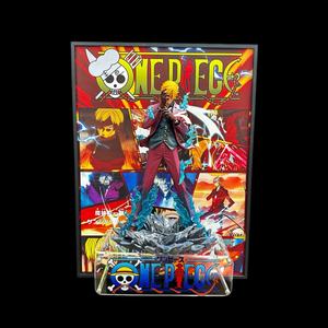 Figurine d'anime en 3D stéréoscopique de Sanji de One Piece, île fantôme, encadrée, peinture créative, ornement de bureau, décoration murale - Product Image 5