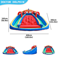 Docteur dauphin conception chaude de haute qualité en gros enfants fête en plein air Double toboggan gonflable videur grand château sautant