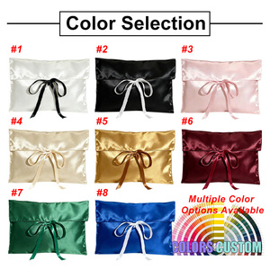 IDEA GIFT Promotional Custom Gift Bags with logo <b>Drawstring</b> Bow Tie Satin Gift <b>Pouch</b> Reusable Luxury Satin Bags for Jewelry - Product Image 2