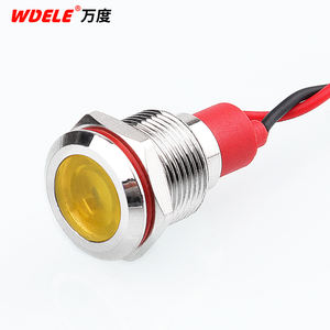 WD12mm <span class=keywords><strong>LED</strong></span> Warnsignal-Anzeige lampe mit hoher Helligkeit, 24V wasserdichtes Metall material, Installation sloch 12mm 220V. - Product Image 4