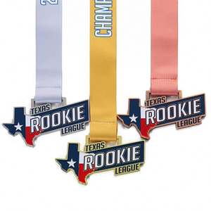 Médailles de sport personnalisées en usine, en alliage de zinc, émaillées or, argent, bronze, plaquées 2D, pour souvenirs - Product Image 1