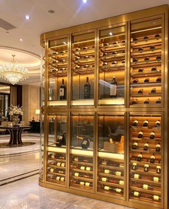 Vinoteca Termostática Multifuncional Personalizable de Acero Inoxidable, Mueble para el Hogar, <span class=keywords><strong>Bodega</strong></span> de Lujo para Licores y Vino Tinto - Product Image 5