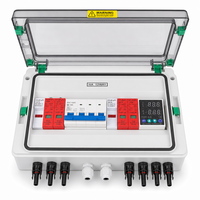 Boîtier de Combinaison Photovoltaïque IP66 Étanche 4 Câbles DC 1000V avec Protection Contre les Surtensions SPD, Fusible et Disjoncteur pour Système Solaire Hors Réseau