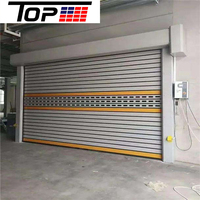 Porte roulante automatique coupe-feu, résistante au vent, en aluminium, pour usine et atelier