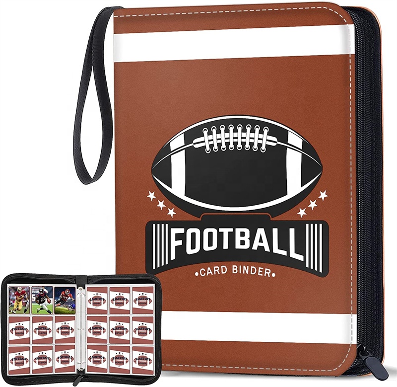 Изготовленный На Заказ 9 карманов из искусственной кожи с торговыми погрузчик связующего Премиум Toploader карты связующее вещество