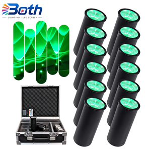 12pcs with case <b>Wireless</b> Mini LED Stage <b>Light</b> RGBWA UV Chroma Cannon Rechargeable Party Effect <b>Light</b> - Product Image 1