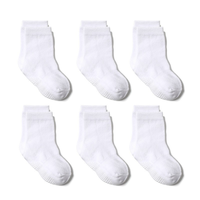 Vente en gros de chaussettes en coton biologique antidérapantes pour bébés de 1 à 3 ans, chaussettes tricotées décontractées 3D avec grip pour bébés, petites filles et petits garçons