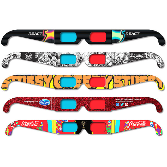 Rp PET 3D Polarized Glasses for Television Cinema with Spectral Separation Red and Blue 50"-80" Virtual Screen