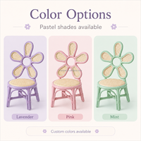 Chaises en rotin fleuries de luxe personnalisées pour enfants, avec dossier floral, pour fêtes d'anniversaire intérieures et extérieures, événements de jardin, location