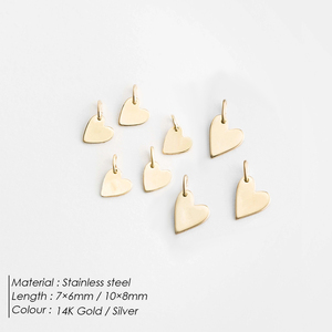 Pendentif Cœur Classique en Acier Inoxydable, Petit Charm Cœur <span class=keywords><strong>pour</strong></span> la Création de Bijoux DIY (Colliers et Bracelets) - Product Image 2