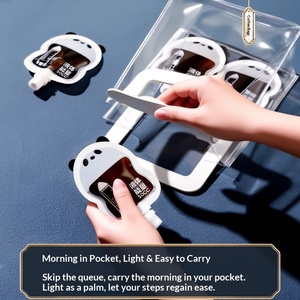 Personalized Design Cute Panda Shaped Mini Spout Doypack Manufacturer Custom Screw Cap <b>Coffee</b> Spout Pouch Espresso <b>Liquid</b> Pouch - Product Image 2