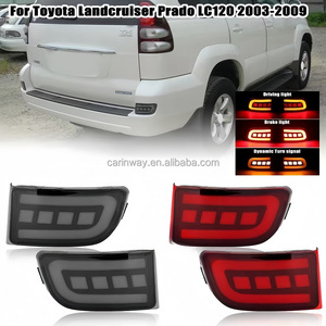 Led pour Prado feu de pare-chocs arrière fumée pièces de carrosserie automobile feu de pare-chocs arrière pour Toyota Land Cruiser Prado 2003-2009 - Product Image 6