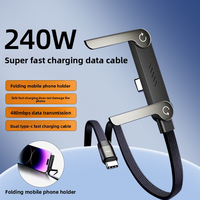Câble USB-C 240W à charge rapide avec support de téléphone pour iPhone 15, 17, tablette et jeux – Prix usine