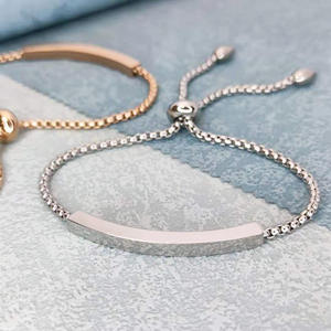 جودة عالية الفولاذ المقاوم للصدأ مجوهرات مطلية بالذهب فارغة النقش بالليزر شريط ثني سوار الاتجاه بسيط للهدايا - Product Image 2