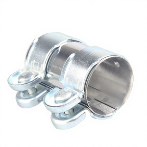For <b>Car</b> Exhaust Muffler Motorcycle Universal Fit Metric Size Stainless Steel Pipe <b>Clamp</b> 50x95mm - Product Image 2