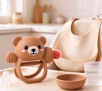 Ensemble d'alimentation pour bébé en silicone, sucette à alimentation lente avec plateau de congélation pour 7-36 mois