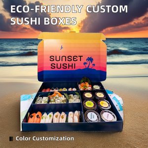 Caja de Embalaje de Sushi Biodegradable Personalizada al por Mayor, Caja Desechable para Llevar o Entregar, Divisores de Papel de Aluminio Repujado, para Gelatina, Azúcar, Fideos - Product Image 3