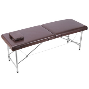 Cama de Masaje Plegable con Marco Metálico, Mesa de Masaje Portátil Marrón para Terapia de Belleza y Moldeamiento Corporal - Product Image 1