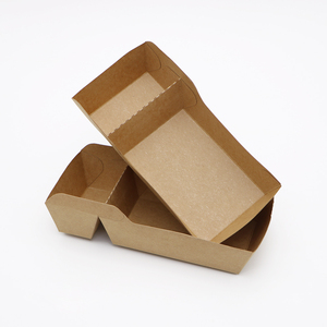 Plateau/Barquette jetable en papier kraft à 2 compartiments pour <span class=keywords><strong>boulangerie</strong></span>, hot-dogs, snacks, frites et autres plats rapides – 320ml, 440ml, 520ml - Product Image 3