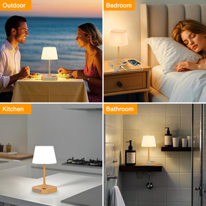 Cordless Rechargeable LED Table Lamp,Long Lasting Bath Lamp, IP55 Waterproof Dimmable Shower <b>Light</b> for Home Bathroom Camping - Product Image 6