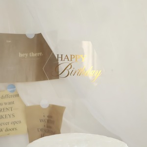 Honey And Sweetness Acrylic <b>Cake</b> Toppers Happy Birthday Gold Foil Heart Round <b>Cake</b> <b>Decorations</b> For Birthday Party <b>Supplies</b> - Product Image 3