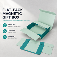 Boîte cadeau pliante de style livre magnétique, boîte en carton gris avec logo personnalisé
