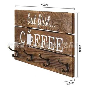 Wooden Teacup Storage Rack <b>Wall</b> <b>Mounted</b> Mug Organizer Rectangle Custom Made Hanging <b>Shelf</b> - Product Image 4