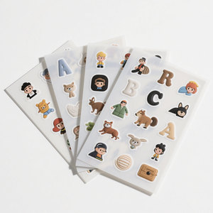 Pegatinas de Resina Epoxi con Diseño de Dibujos Animados Personalizados, Pegatinas Redondas Transparentes con Logotipo en Relieve, Resistentes al Agua para Niños - Product Image 4