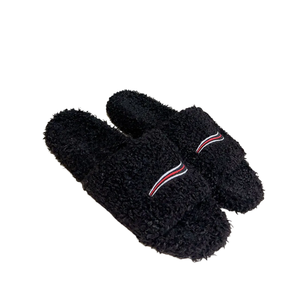 Sandali Invernali Caldi da Donna con Punta Aperta, Ciabatte con Plateau e Ricami, <span class=keywords><strong>Pantofole</strong></span> Pelose per Donne - Product Image 1