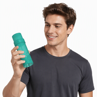 Tube de déodorant transparent vert en PP de 30 ml, conteneur cosmétique rechargeable en plastique à mécanisme rotatif