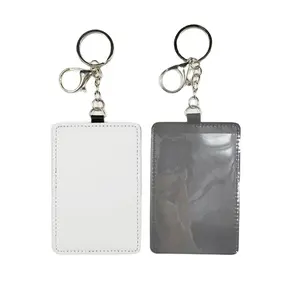 Sublimation Blank Atm Card Holder Wallet PU Material Lobster Buckle Card Holder Rough Consumables Porte Badge DIY 7x10.5cm