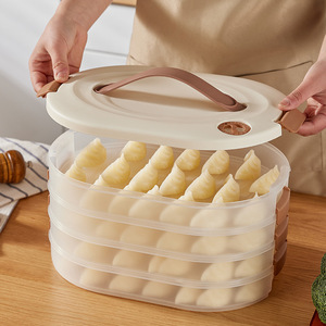 Dumpling Box Multi Layer <b>Storage</b> <b>Container</b> With Lid For Freezing And Preservation Rectangle Shape Portable Food Grade - Product Image 1