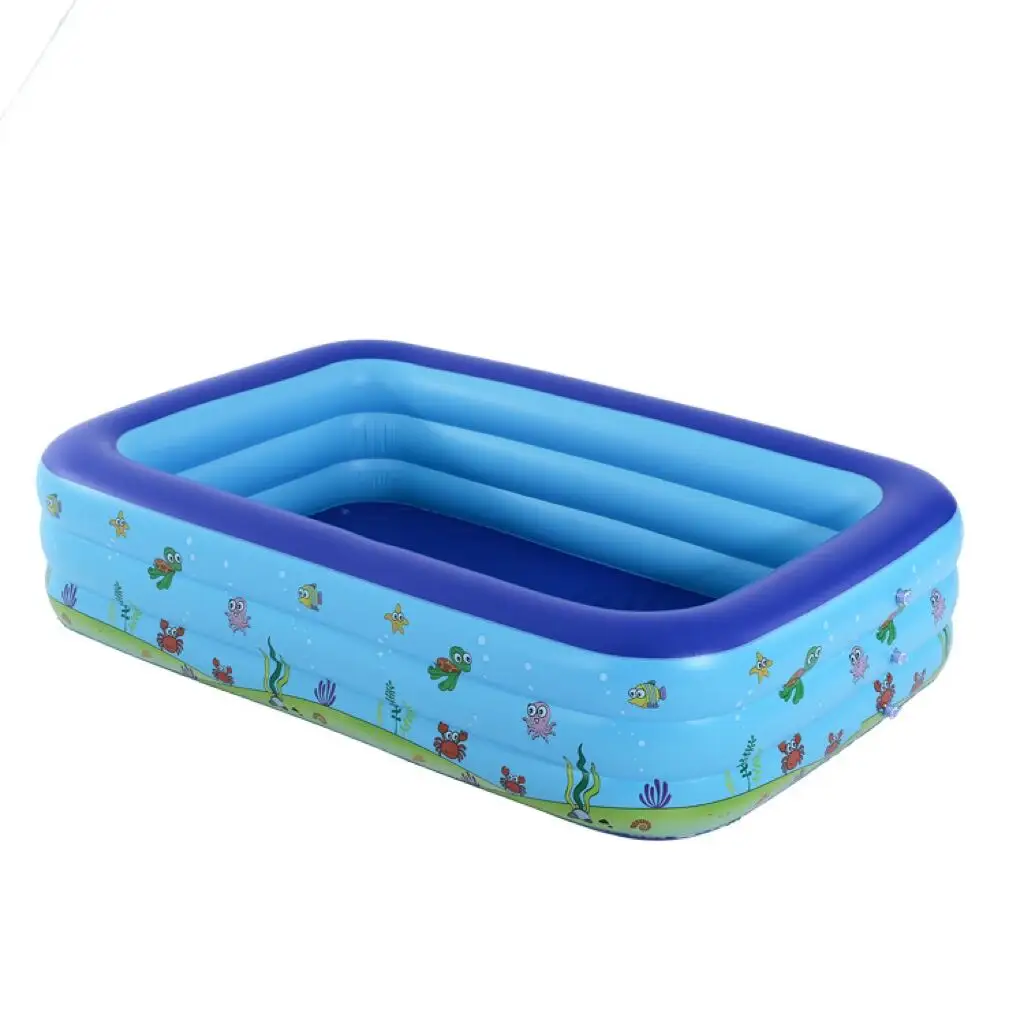 Nova Banheira Inflável Baby Retangular Swimming Pool Full Sized Portátil Família Kids Piscina para Crianças