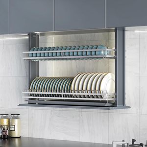 Cảm ứng chuyển đổi điện nhà bếp giá Thông Minh Món ăn giá điện kéo xuống Tủ tổ chức món ăn lưu trữ giá - Product Image 5