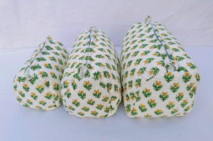 Quilted Cotton Wash <b>Bag</b> Handmade Block Print Embroidered Cosmetic Pouch <b>Toiletry</b> Travel Organizer - Product Image 2