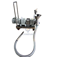 2.2kw 3hp 120000cps cairan viskositas tinggi baja tahan karat Yogurt SS316L Rotor pompa dengan troli untuk sirkulasi