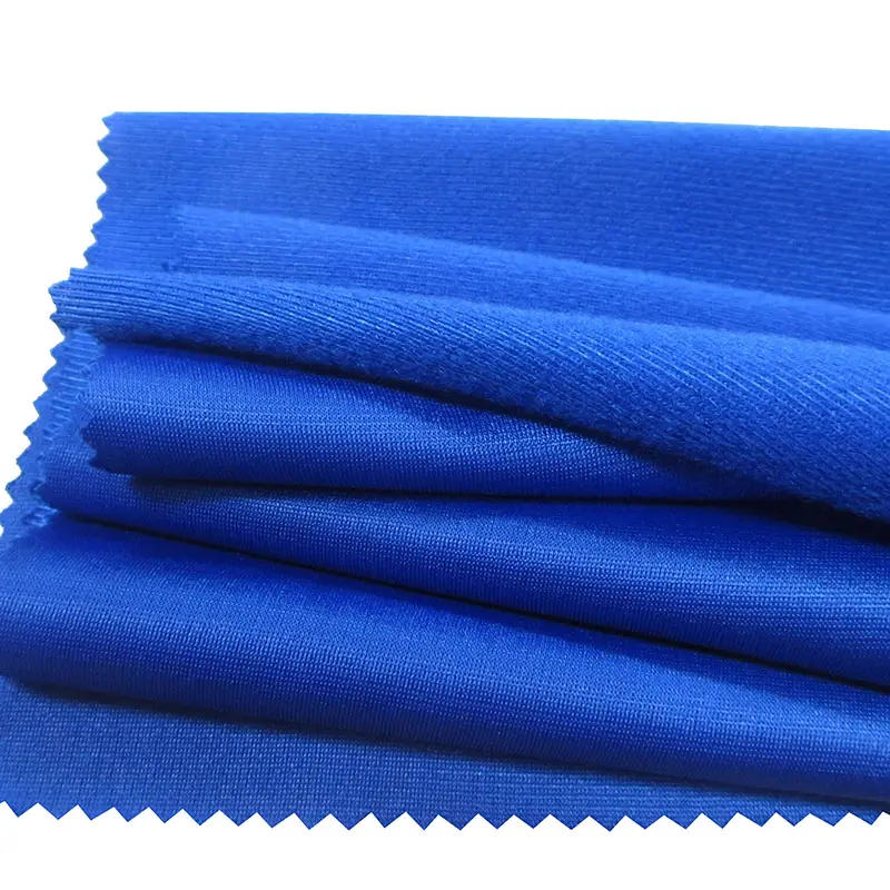 Vải cho chất lượng cao Tracksuit màu Polyester một bên chải lông cừu AA lớp Hoàng Gia Màu Xanh Tricot 100% polyester đồng bằng 75d