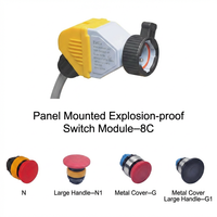 Module de commande à bouton-poussoir antidéflagrant YXFB CH0801-P4 IP66 à montage sur panneau, interrupteur antidéflagrant IIC T6 -40°C~+60°C pour applications industrielles