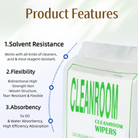 Lingettes non pelucheuses pour salle blanche 0609, chiffons non tissés en cellulose et polyester, 300 pièces/sac pour le nettoyage électronique