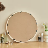 Miroir de maquillage mural USB à LED de style nordique, moderne japonais, en bois massif, couleur personnalisée, anti-explosion, HD, salle de bain