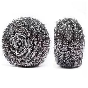 Spugne abrasive in acciaio inox di alta qualità per la pulizia della cucina, spugne in lana d'acciaio, palline abrasive in filo metallico. - Product Image 4