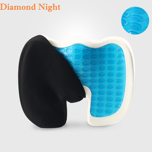 Ngồi thẳng đứng vị trí bộ nhớ bọt ghế xe Ghế đệm mùa hè làm mát Gel bề mặt tùy chỉnh bọt U hình dạng màu xanh Ghế đệm - Product Image 5