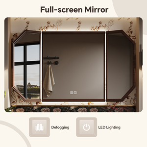 Meuble-lavabo de salle de bain d'hôtel de style luxe moderne avec armoire en bois massif, vasque en pierre, <span class=keywords><strong>miroir</strong></span> intelligent, rangement et design écologique - Product Image 3
