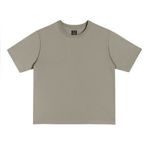 Camiseta de algodón de 250 g de estilo americano para hombre, de corte holgado y hombros caídos, cuello redondo, para adolescentes, venta al por mayor - Product Image 5