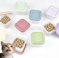 MoMoPaw Mignon Bol en silicone à double compartiment pour chat, récipient hermétique pour aliments et eau, pour garder les aliments frais, pour animaux de compagnie