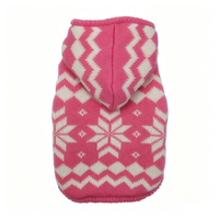 Pull à capuche pour chien mignon, tricoté flocon de neige, doublé polaire, chaud, vêtement d'hiver pour animaux de compagnie