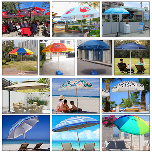 Parasol publicitaire réversible avec impression de logo personnalisé, protection UV, pliable, pour extérieur, patio, plage, grand format - Product Image 5